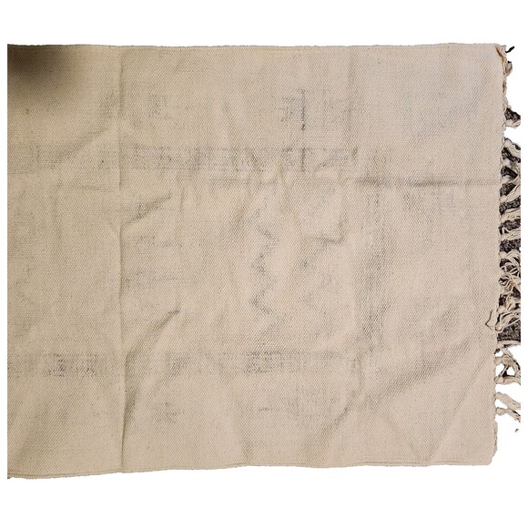 Southwest Aztec Accent Rug 26 x 21.5" Fringe Small Neutral Colors Vtg Cotton - Picture 3 of 14